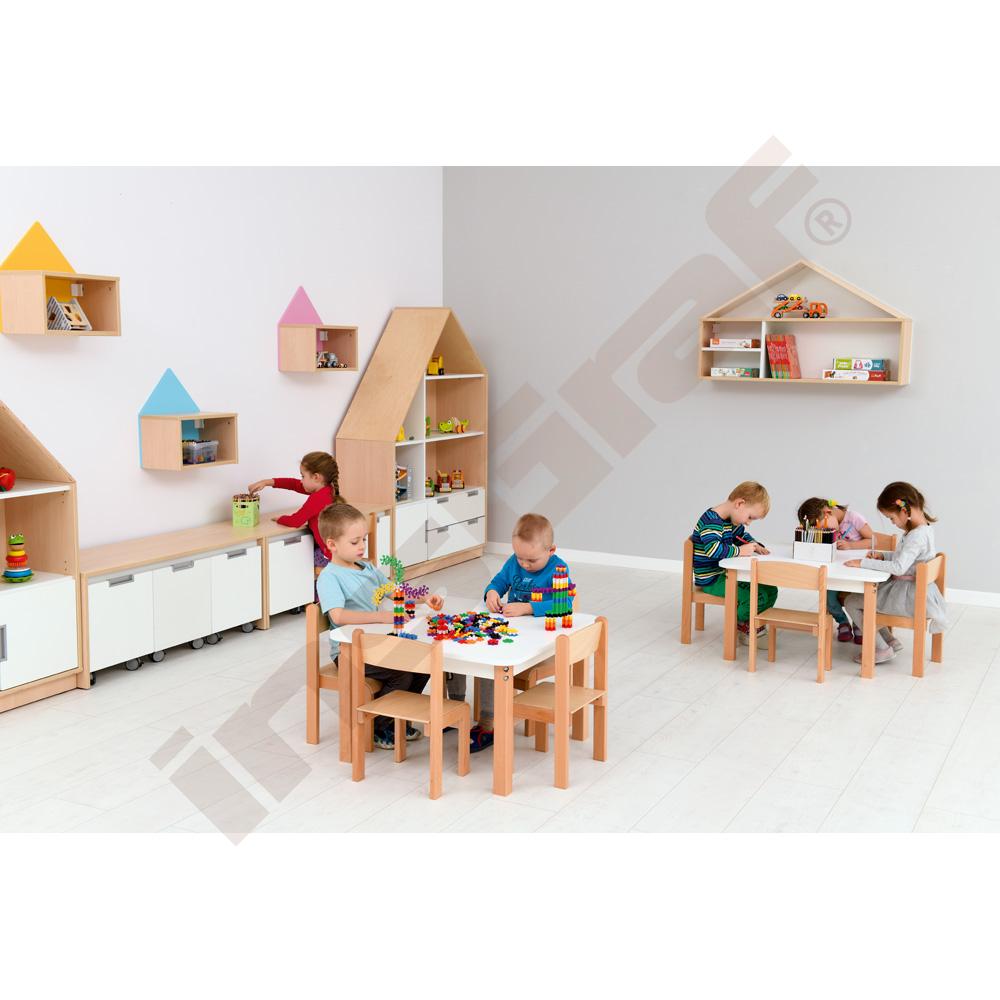 Závěsná skříňka Rika - domeček Quadro blankytný, korpus javor