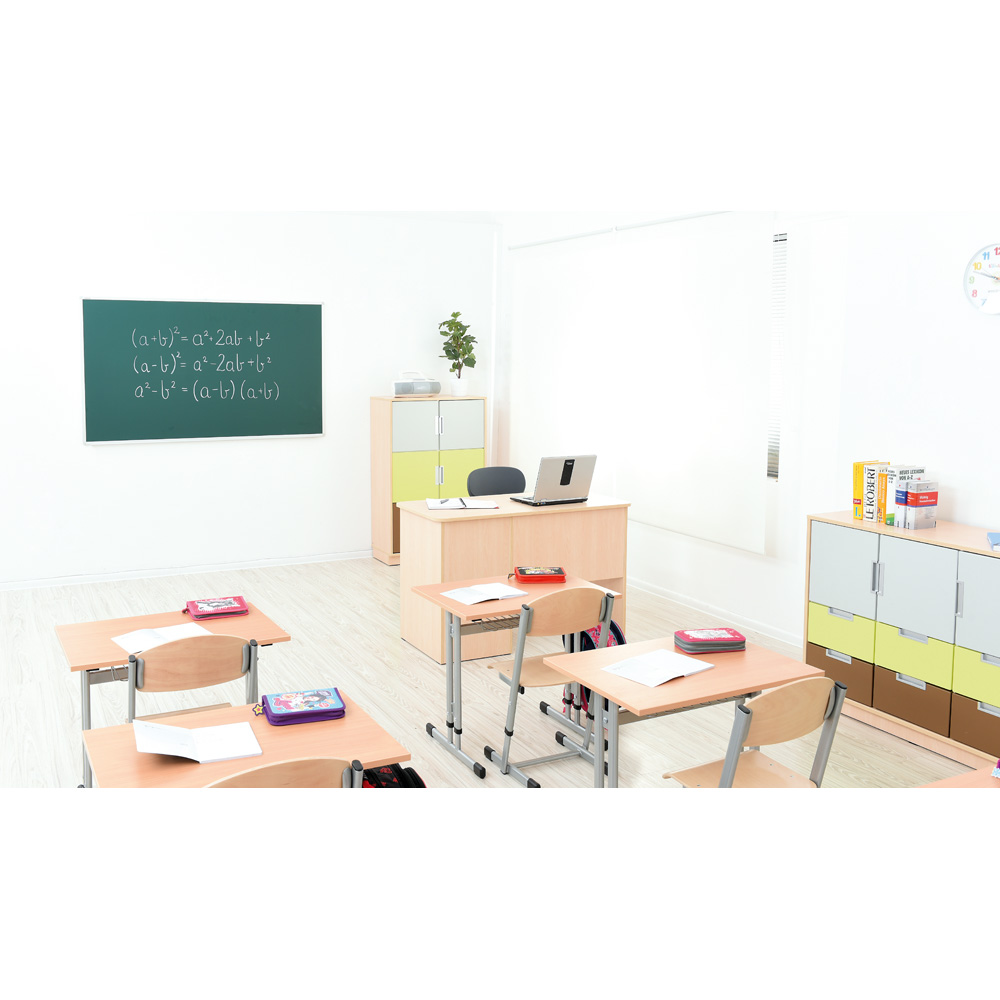Quadro - písací stôl so skrinkou a zásuvkou, tiché zatváranie - biela 