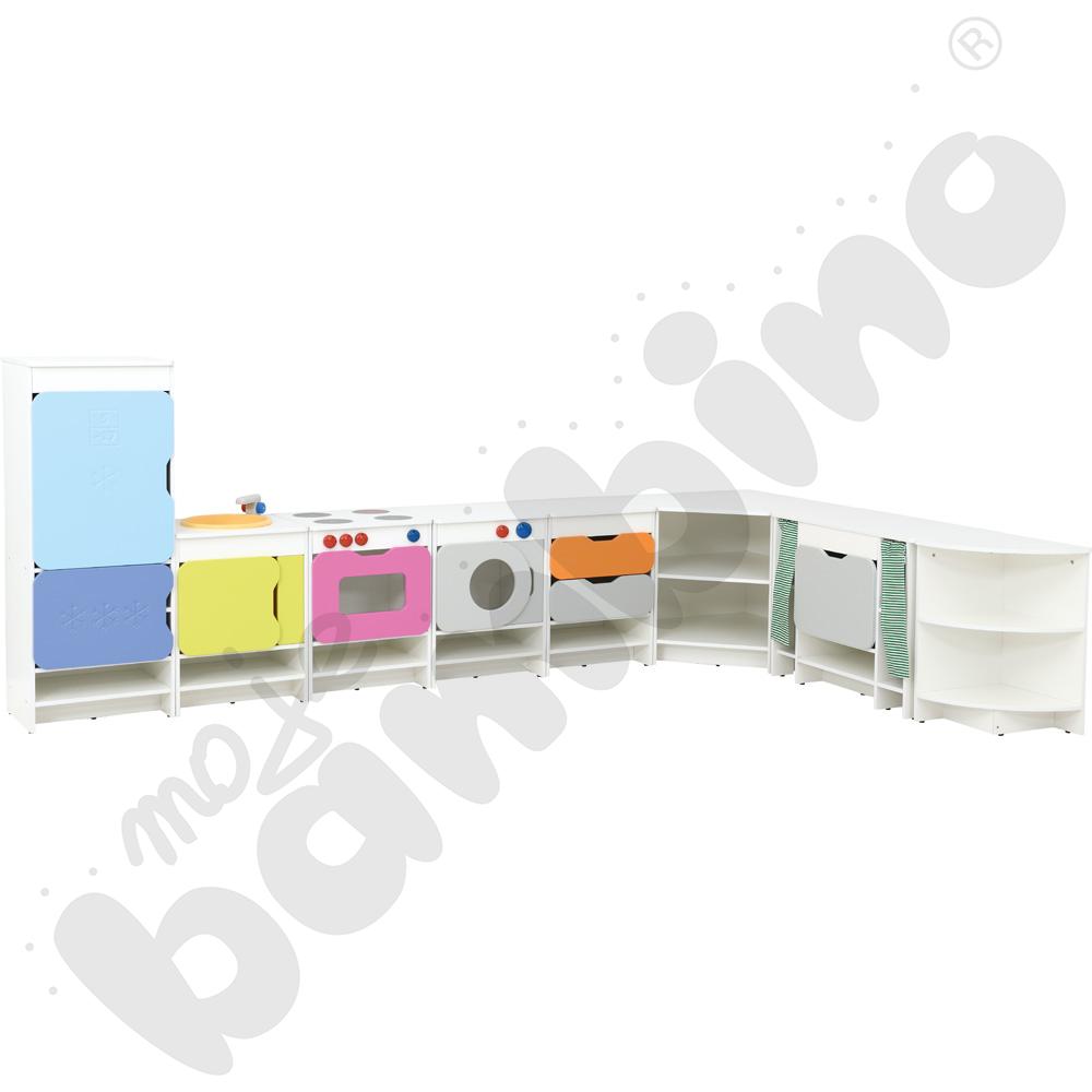 Kuchnia Quadro - zestaw z lodówką, biała skrzynia