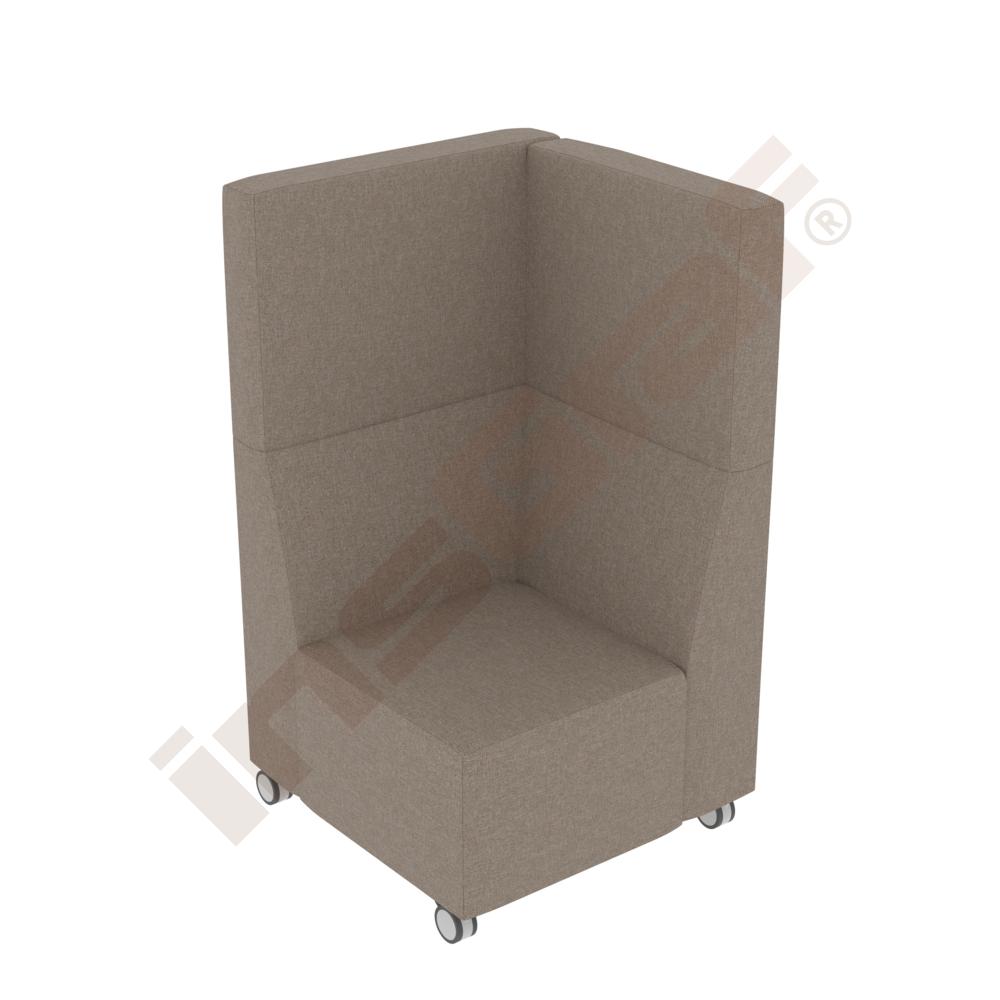 Universum Ecksitz, H 133 cm, mit Rückenlehne, auf Rollen, Bezug RO36