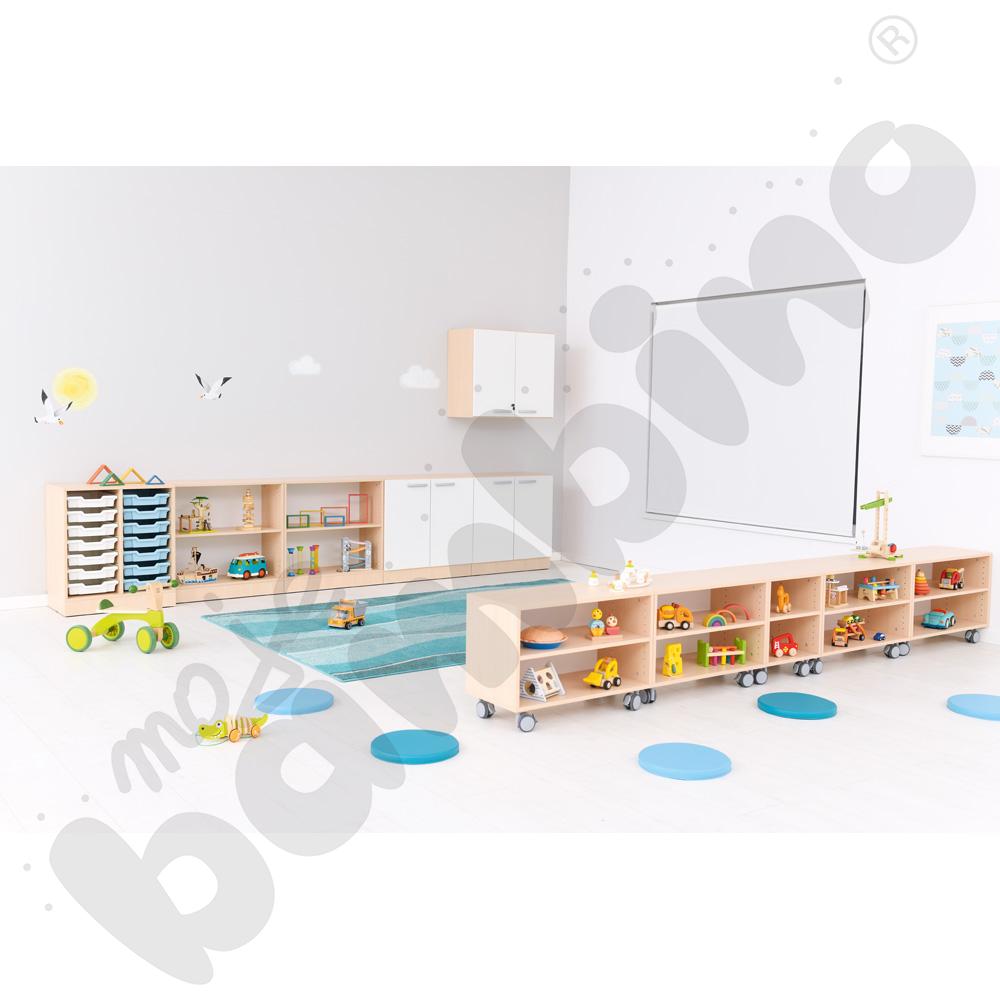 Regał Grande mobilny szeroki - klon jasny 