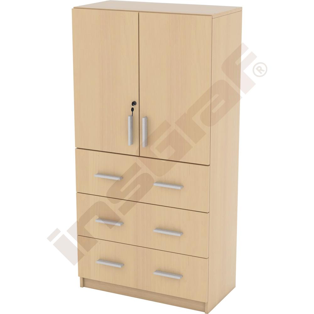 Komoda se skříňkou - javor 375, se soklem