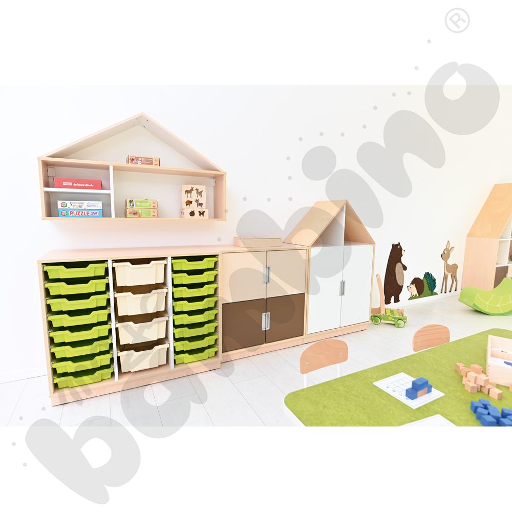 Quadro - szafka M na plastikowe pojemniki - z 2 przegrodami, klon jasny