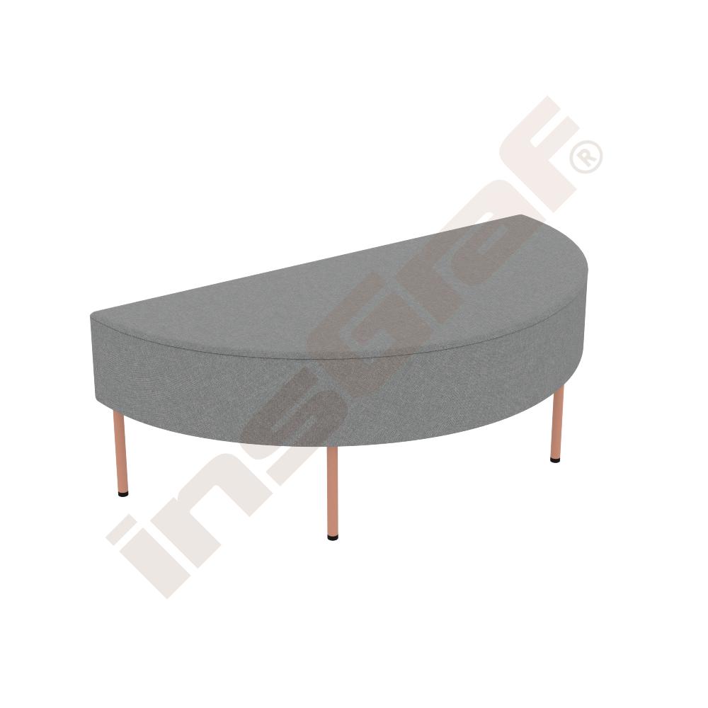 
Versa Sitzbank halbrund, B 120 - Beine apricot - Bezug RO39
