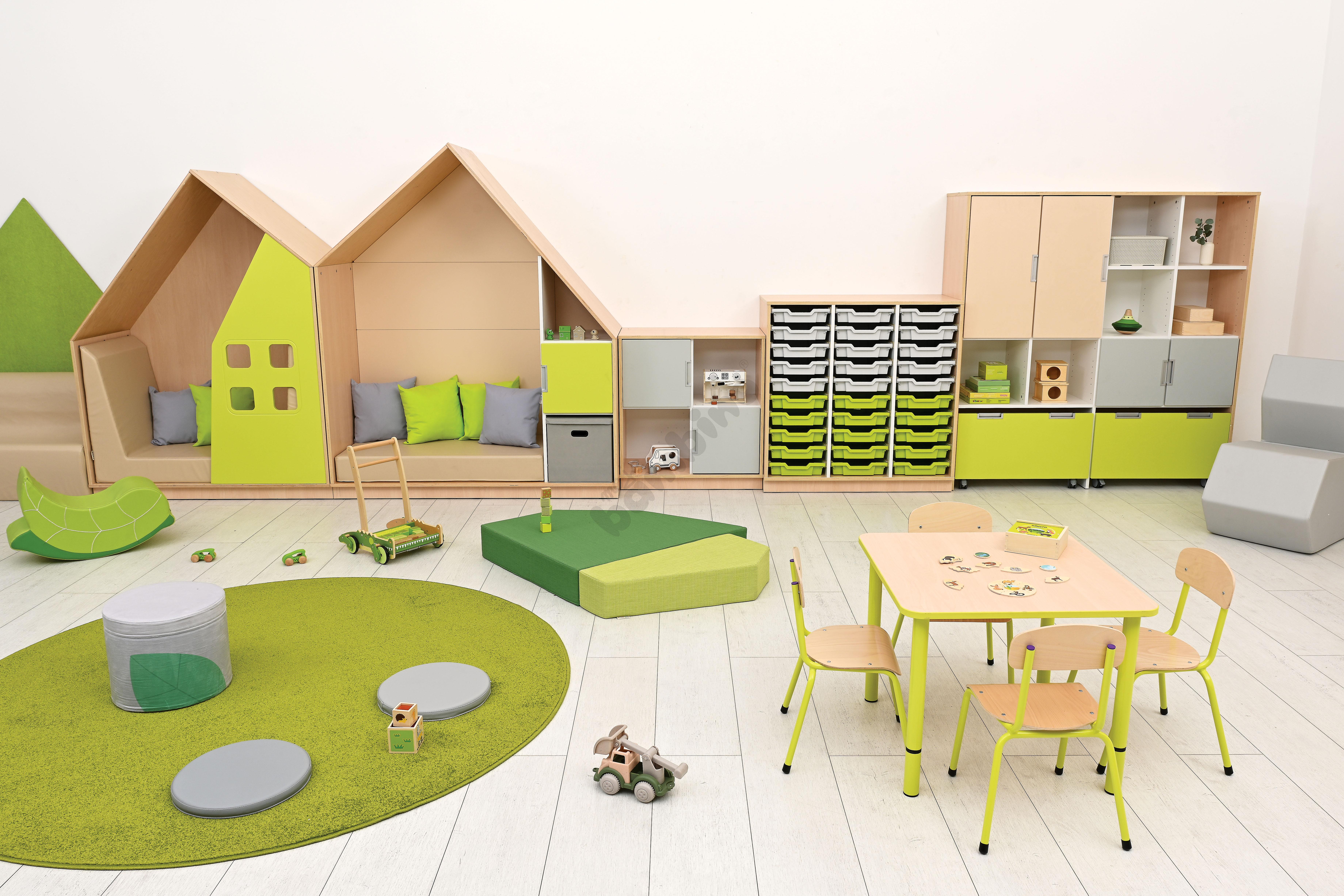 Sala przedszkolna Quadro w kolorystyce limonkowo-zielonych 