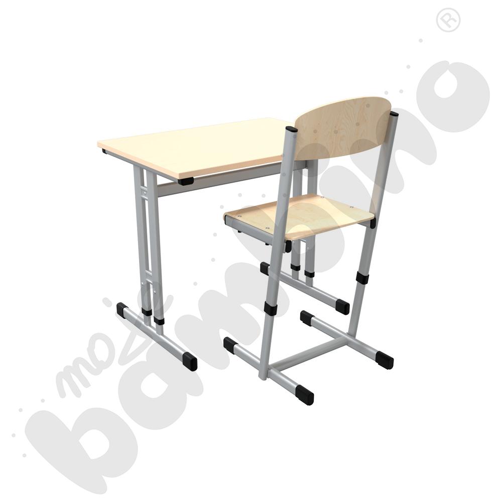   Stół IN-R 1-os. klon jasny z krzesłem T, rozm. 5-6, aluminium  