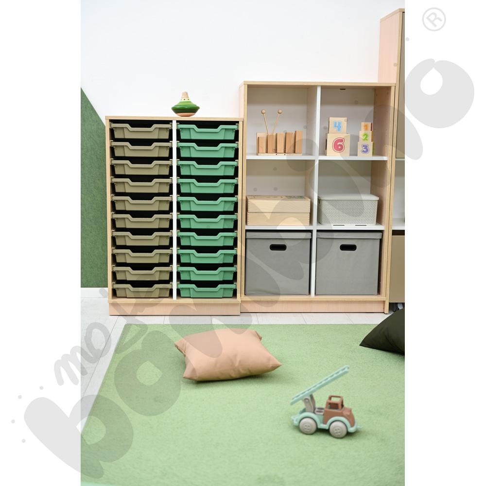 Quadro - szafka M+ na plastikowe pojemniki - z przegrodą, klon jasny