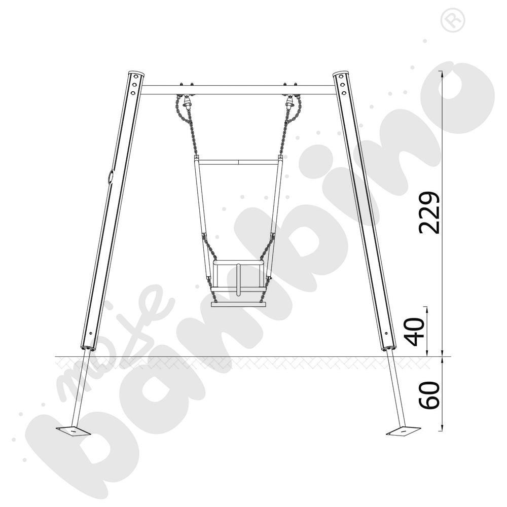 Orbis - huśtawka drewniana z zawiesiem Rodzic-dziecko 