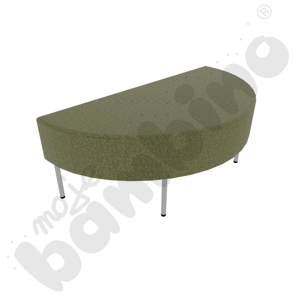 Pufa Versa zaokrąglona 120x60 cm z plastikowymi stopkami, stelaż jasnoszary, tkanina RO27