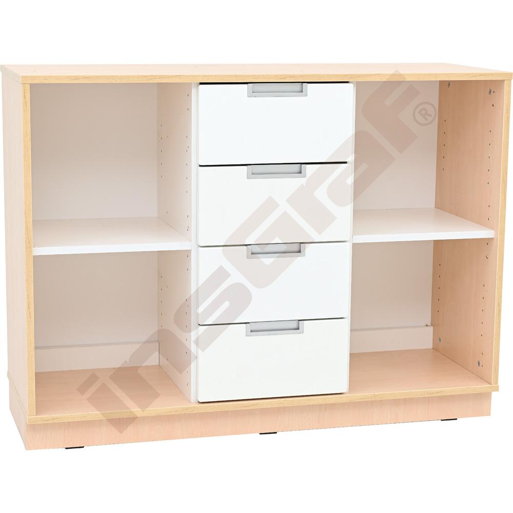 
Schrank M mit 2 Mittelwänden und 4 Schubladen, B 116, Ahorn Jylland (Quadro 215)
