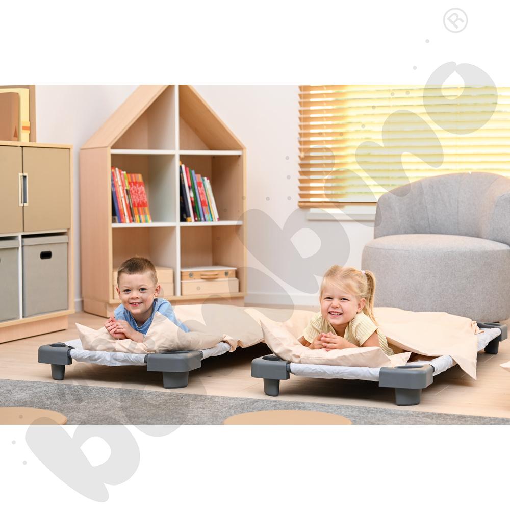 Łóżeczko przedszkolne szare