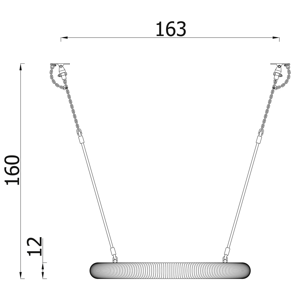 Samostatná hojdačka na zavesenie typ 03 - 120 cm