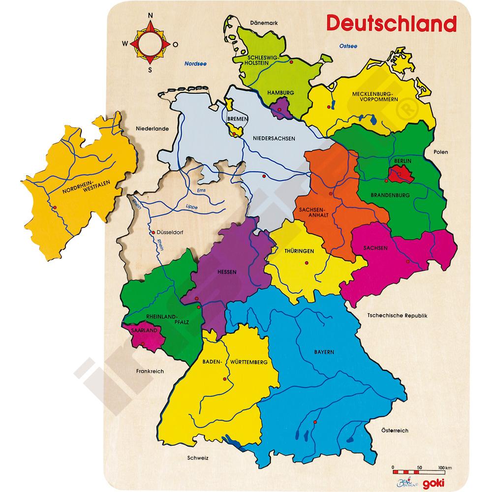 Dřevěné puzzle - Mapa Německa 