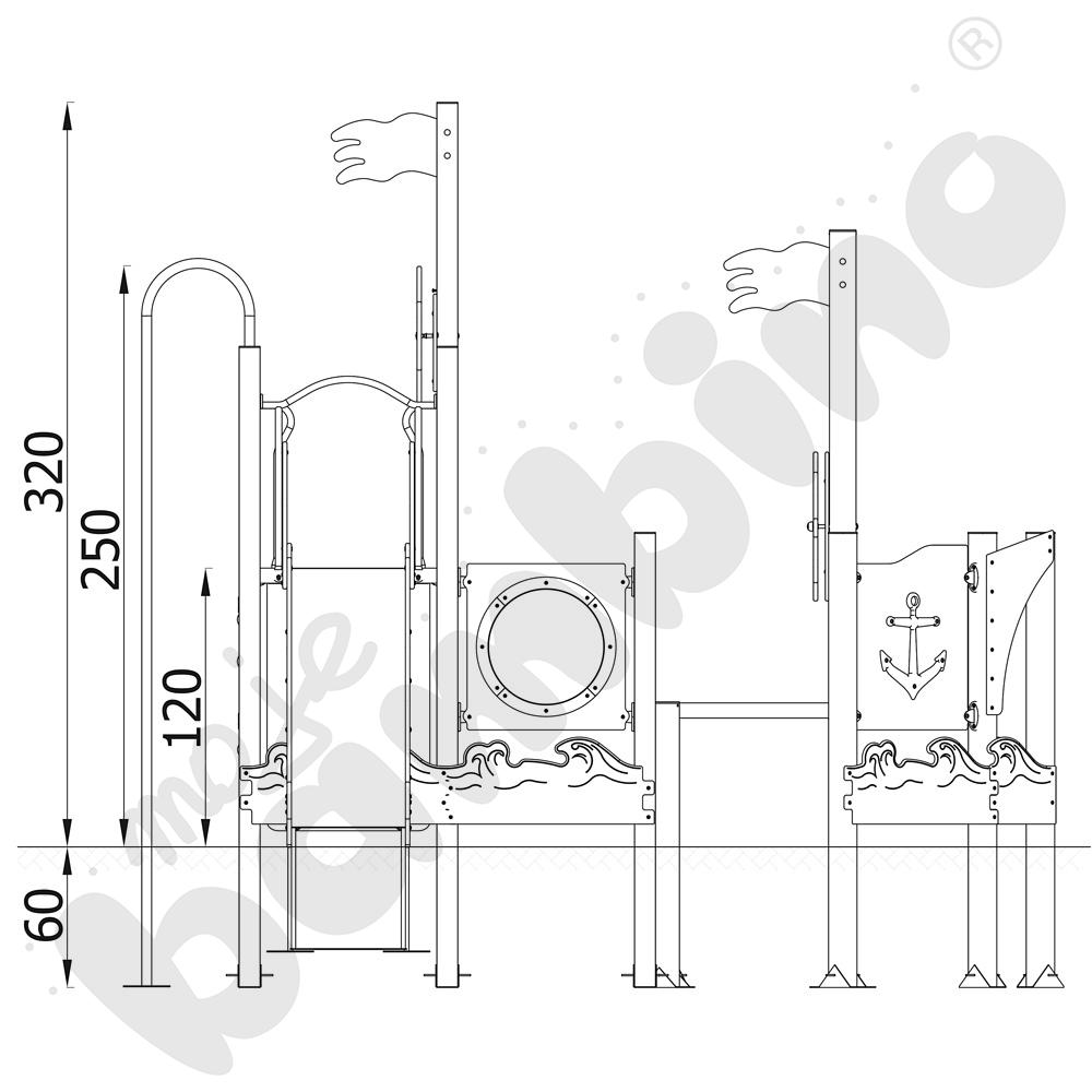 Quadro - zestaw 12466, metalowe słupy