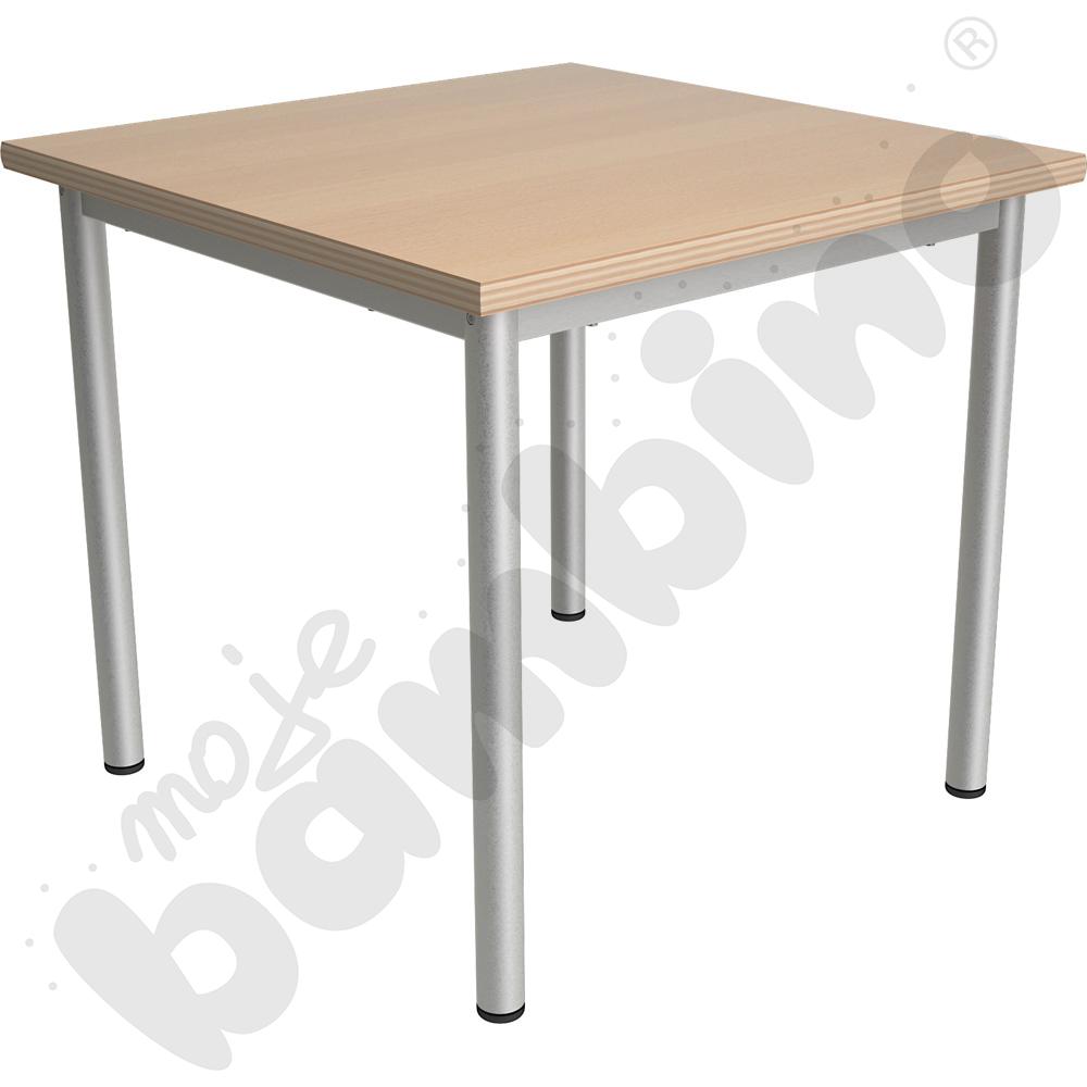 Stół Mila kwadratowy 70x70, blat brzoza, narożniki proste, rozm. 4