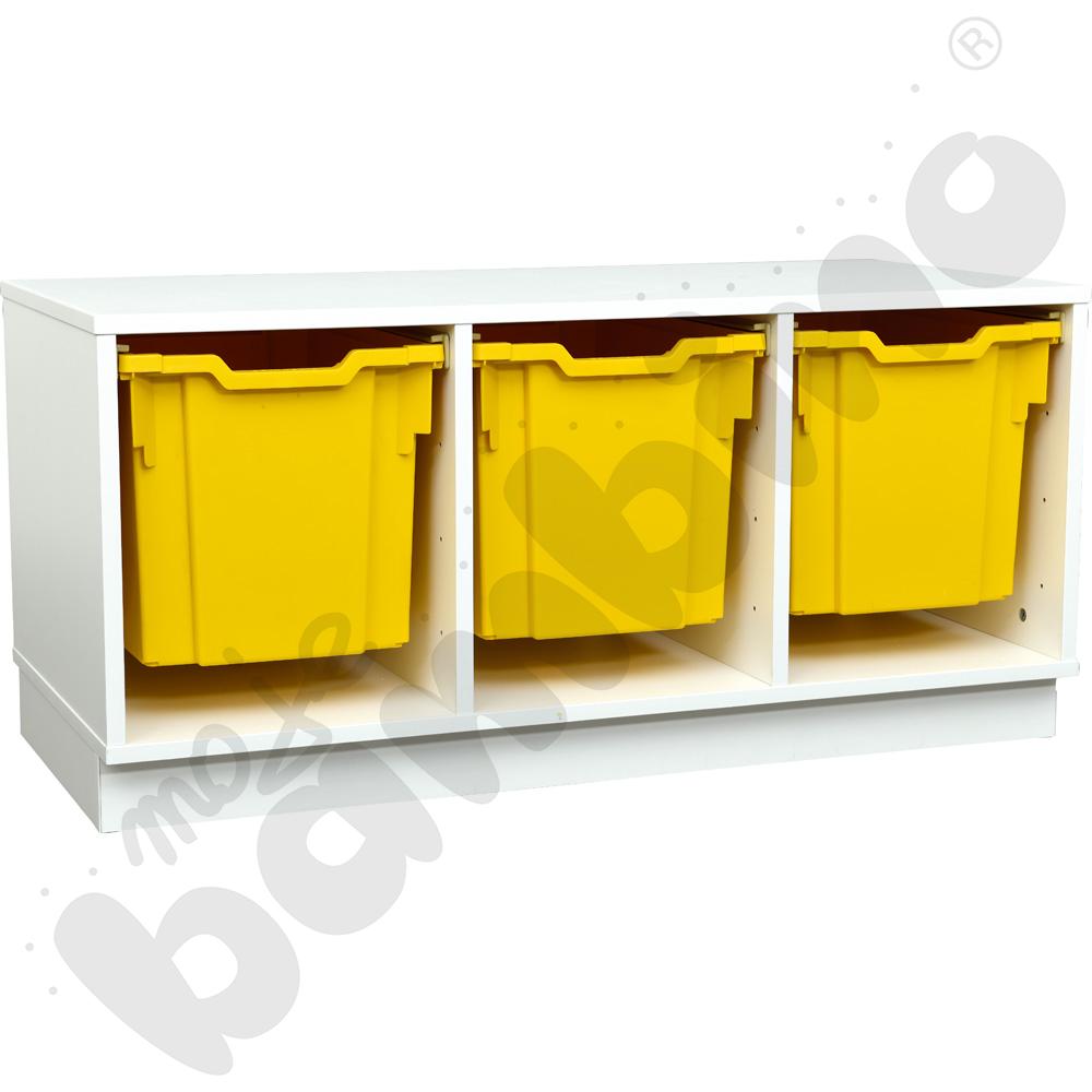 Quadro - szafka S na plastikowe pojemniki - z 2 przegrodami, biała