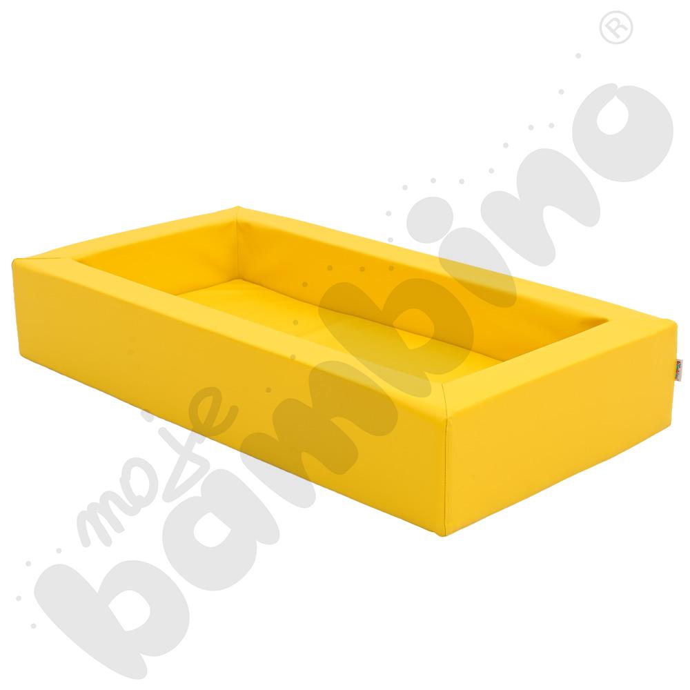 Żółte łóżeczko piankowe z materacem