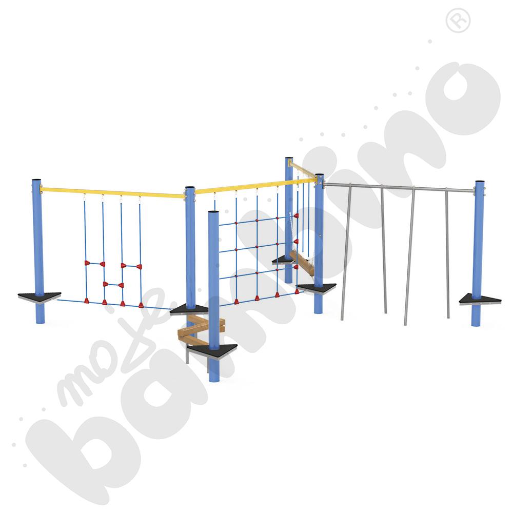   Zestaw Minipark linowy 1, metalowe słupy  