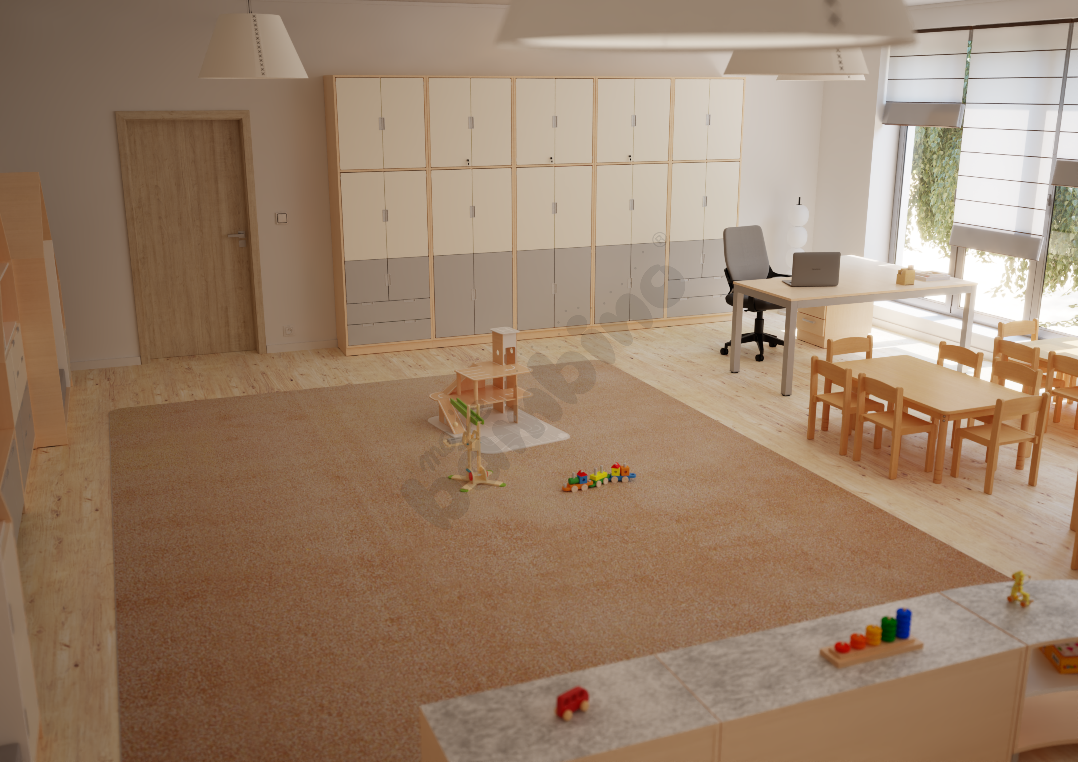 Sala przedszkolna w kolorach naturalnych 