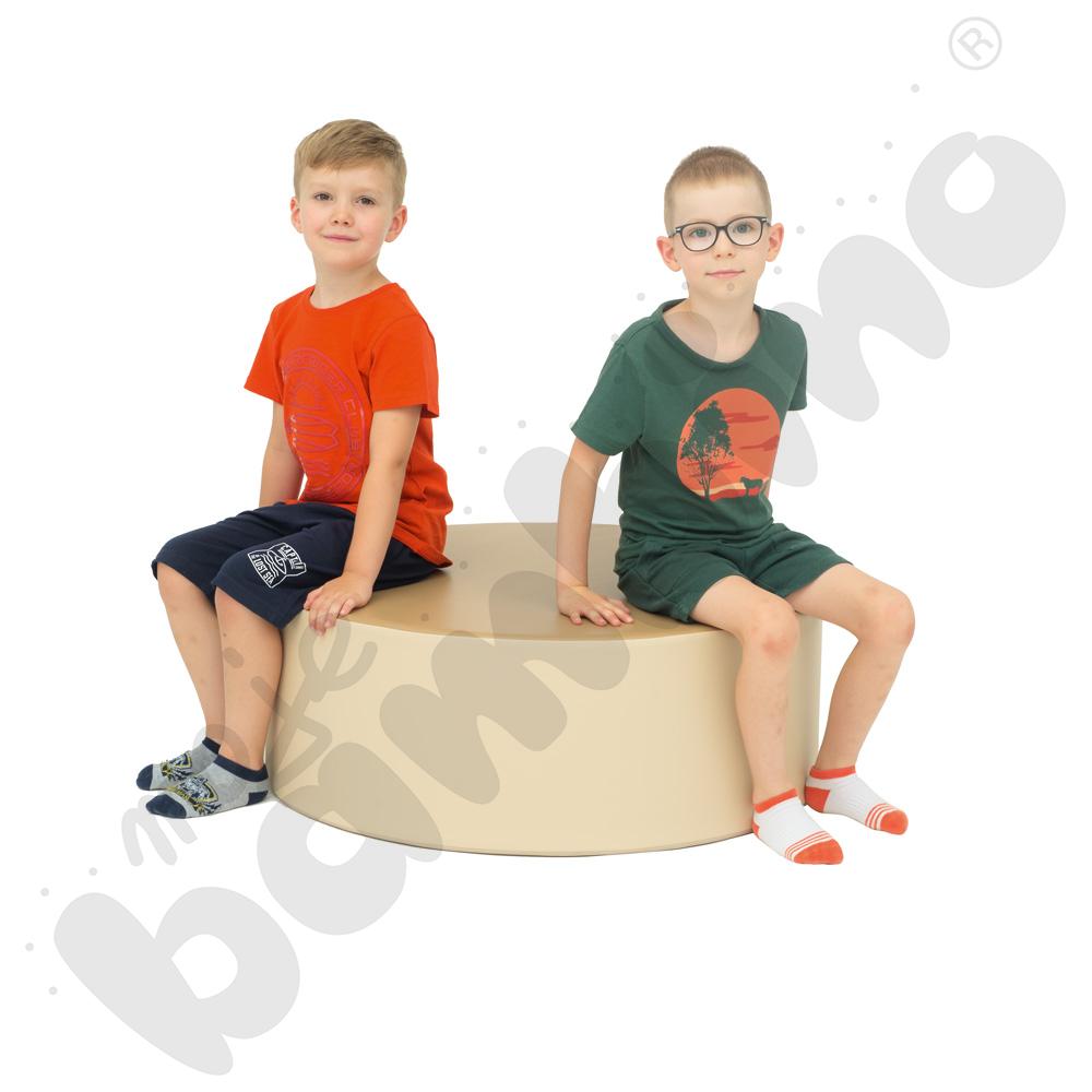 Pufa śr. 80 cm niska - beżowa