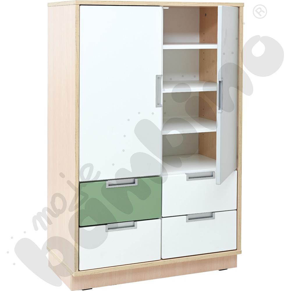 Quadro - regał L z przegrodą i 2 półkami, klon jasny