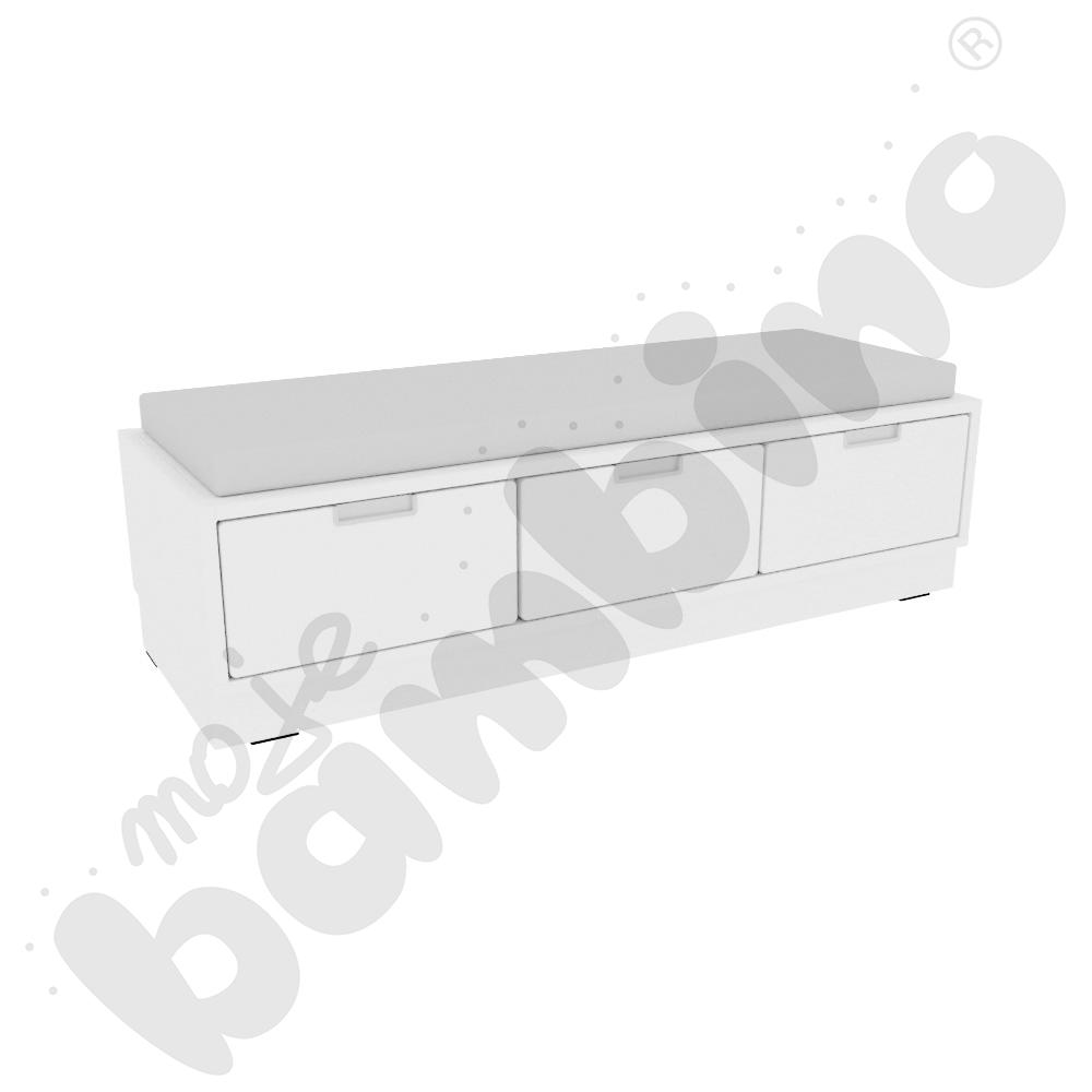 Quadro - szafka-ławeczka 3 - szary materac - biała