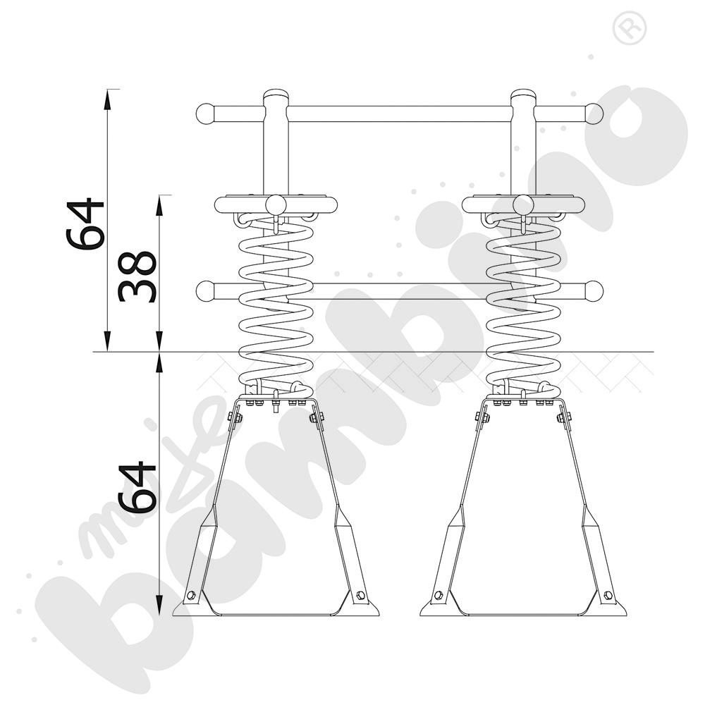 Action4Kids Lime - podwójny bujak  na podstawie metalowej