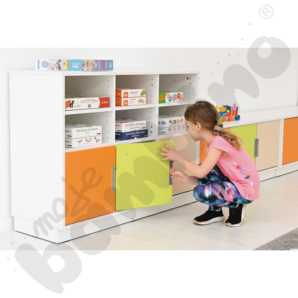 Quadro - regał M z 2 przegrodami i półką, biały