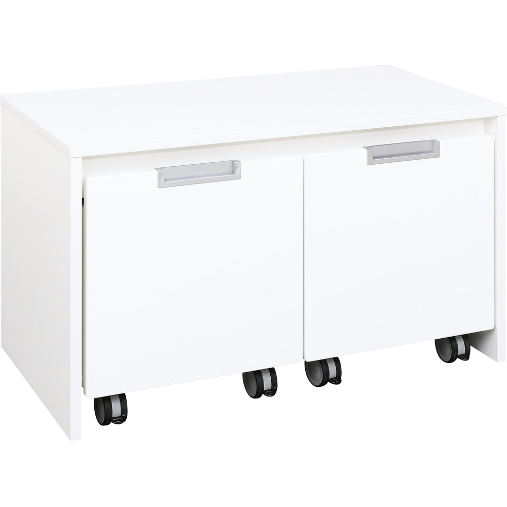 Quadro - lavička nad veľký úložný box, biela