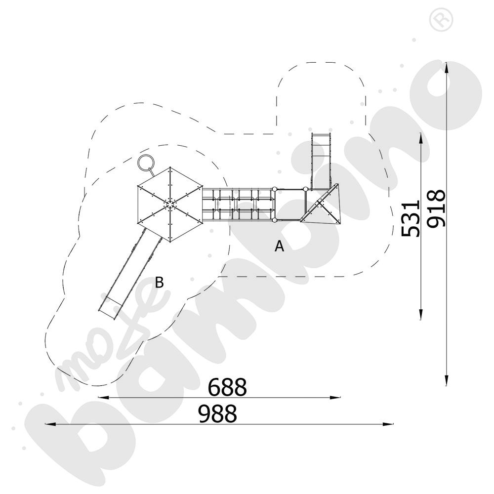 Orbis - baszta 9, drewniane słupy