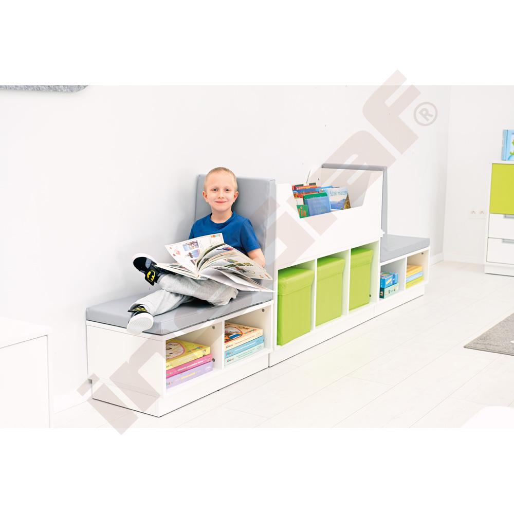 Quadro - nízká skříňka se sedákem, bílá