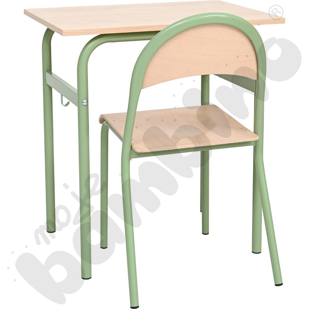 Stół Daniel 1-os. klon 375 z krzesłem P, rozm. 6, oliwkowe