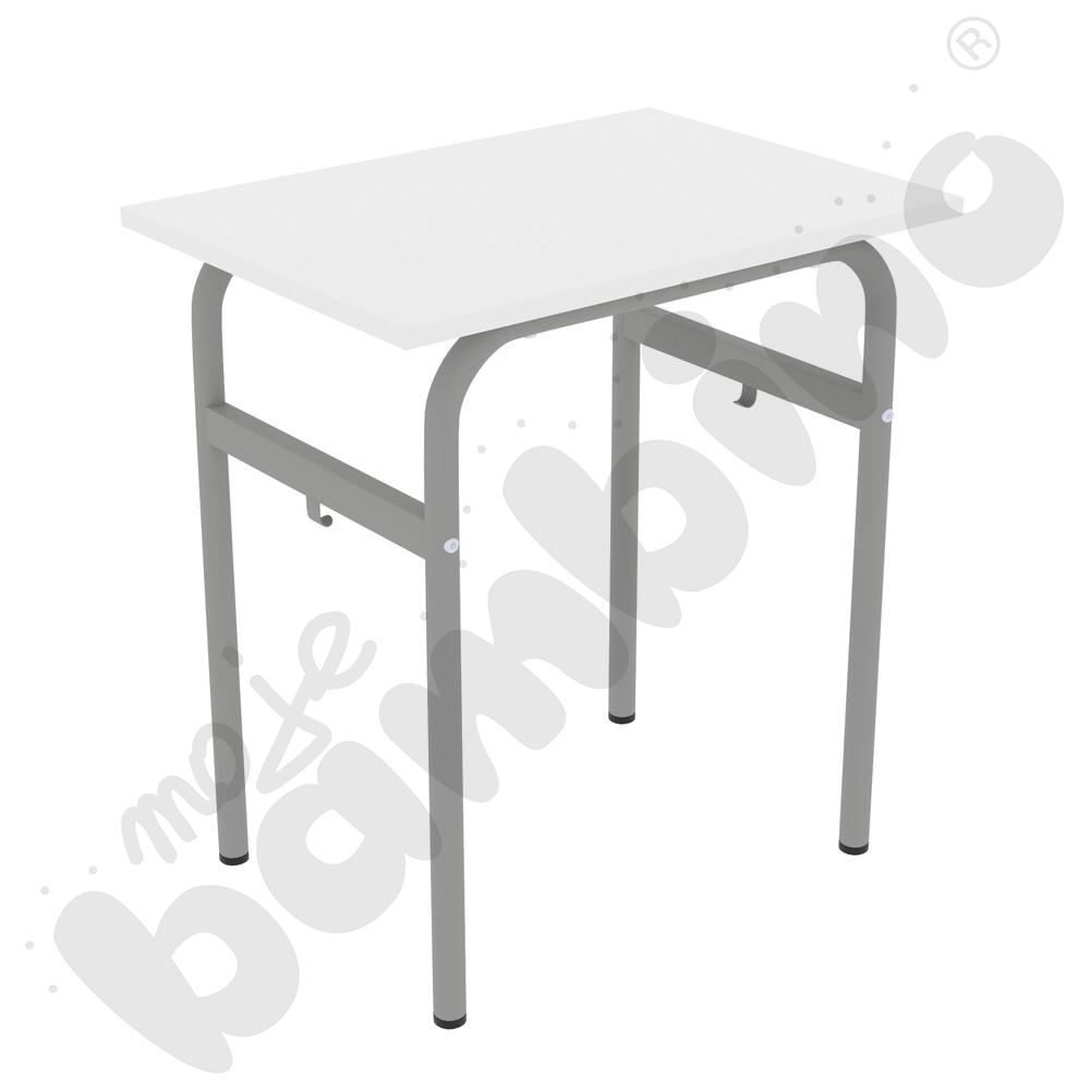   Stół Daniel 70x50 rozm. 6, 1-os., stelaż aluminium, blat biały, obrzeże ABS, narożniki proste  