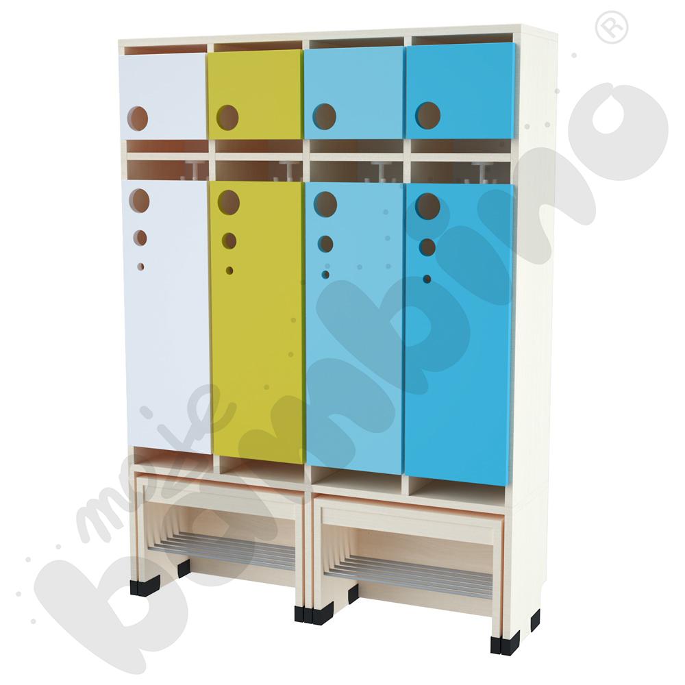 Szatnia Kropla z wysuwanym siedziskiem 4-osobowa - zestaw 1