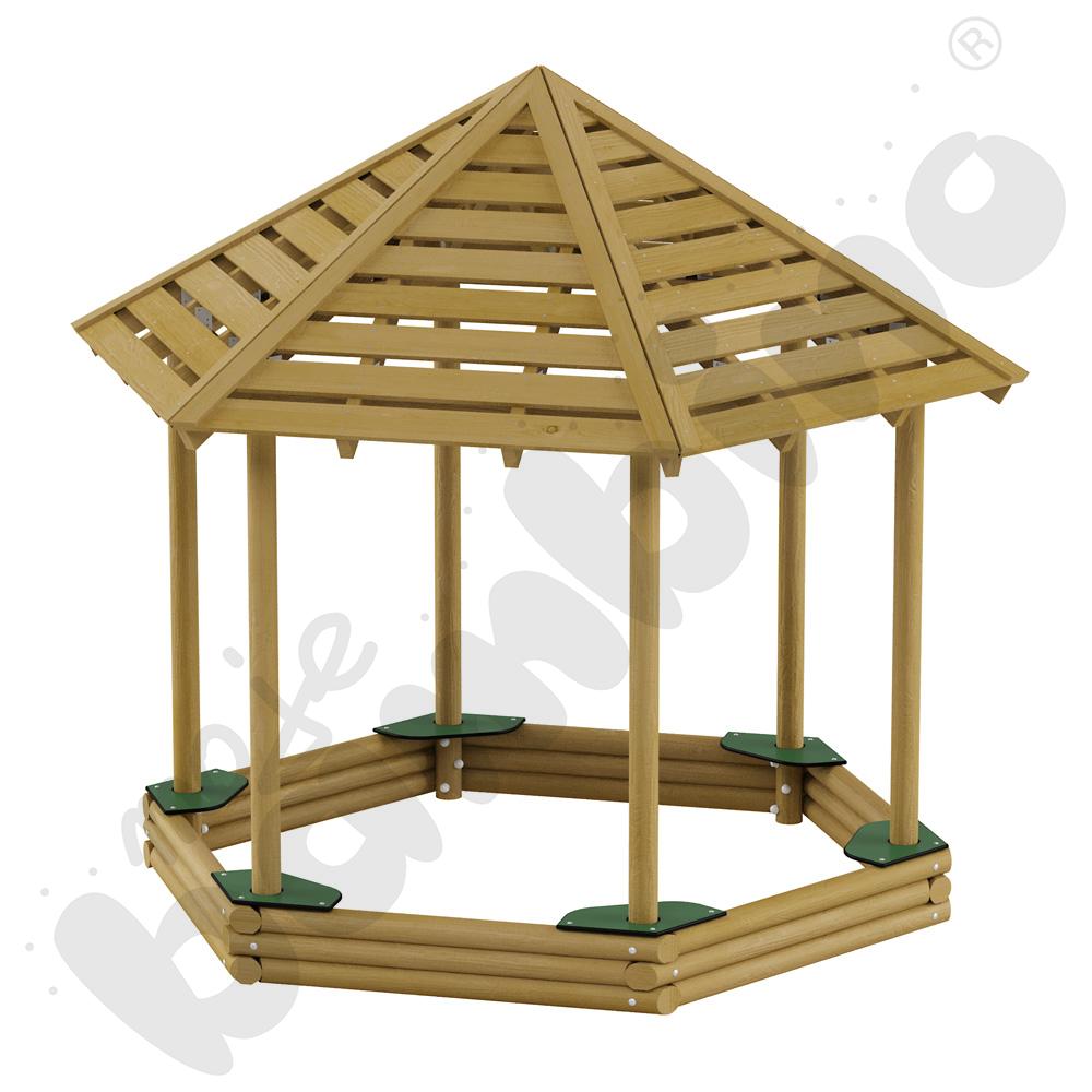 Piaskownica Terra sześciokątna zadaszona z siedziskami