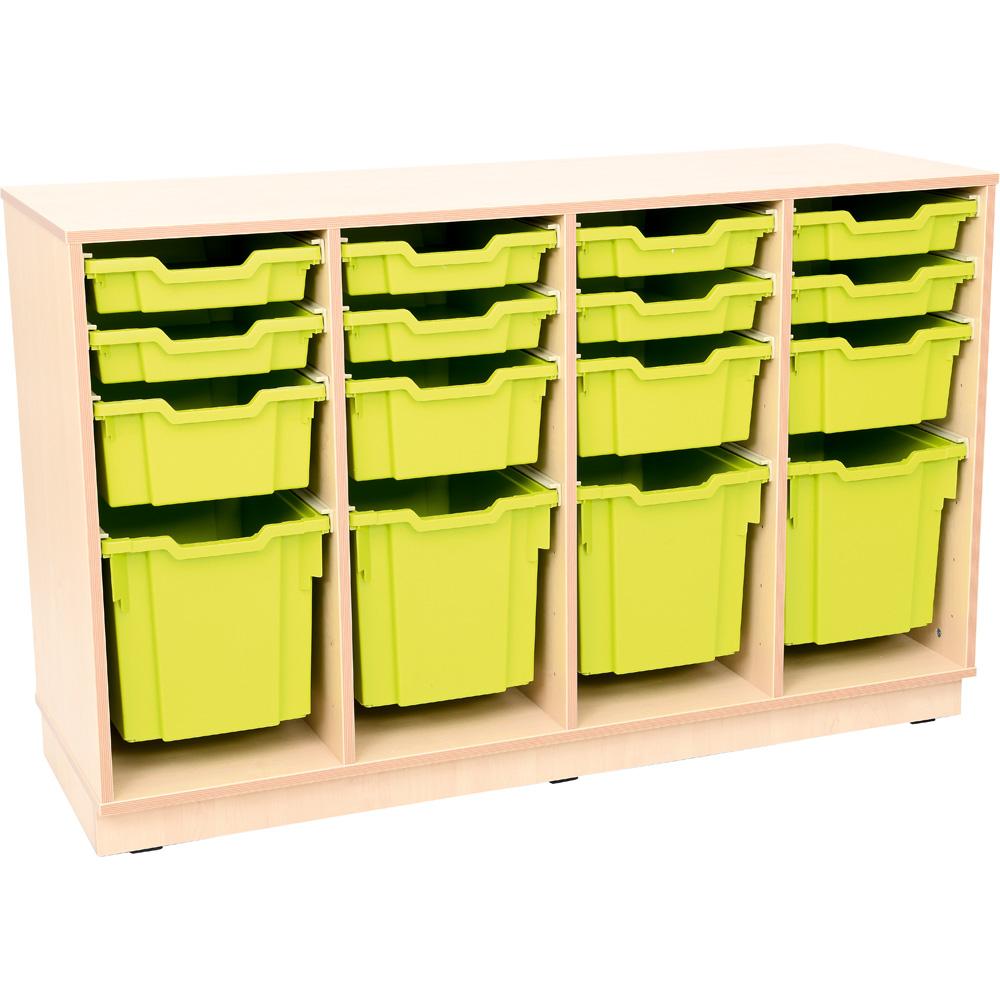 Skrinka Flexi D na plastové, úložné boxy na sokli - 4 priehradky