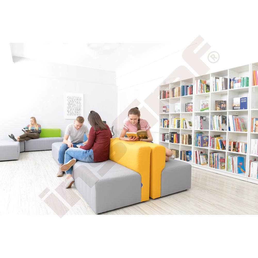 Pohovka Modern Plus, snížená hořlavost, šedo-zelená 