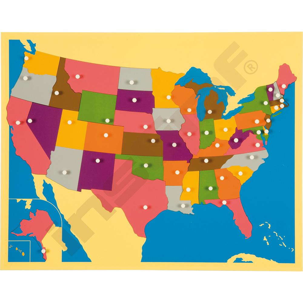 Mapa USA - Montessori puzzle