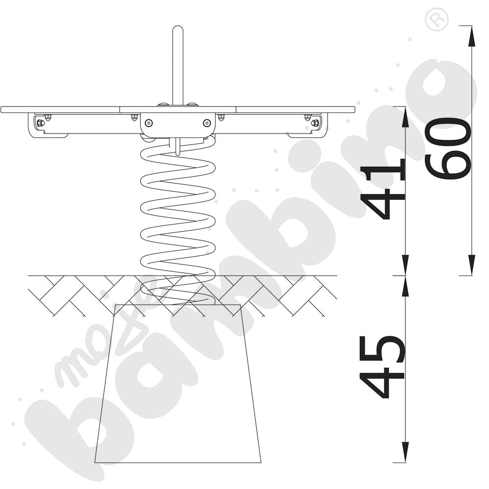 Sprężynowiec Deska 3 na podstawie betonowej