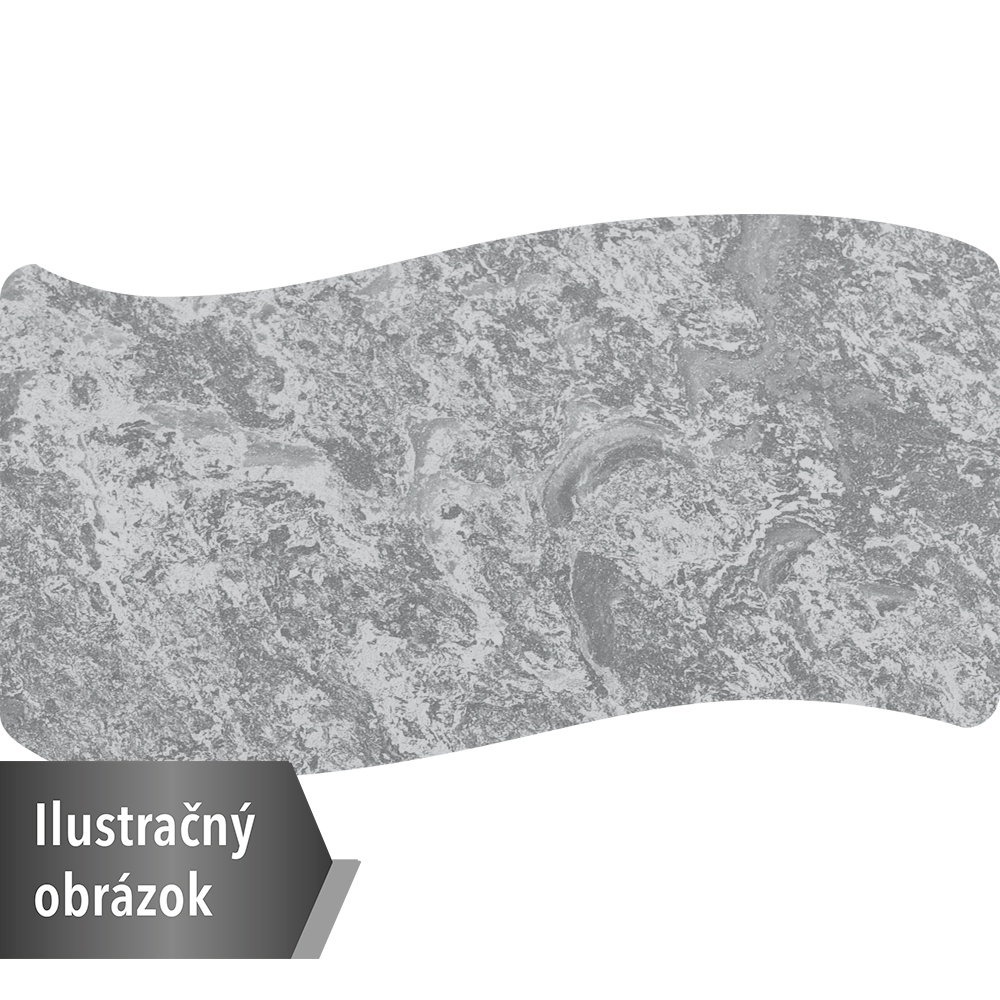Tichý stôl veľká vlna 140x72, doska sivá, rovné rohy, veľ. 5