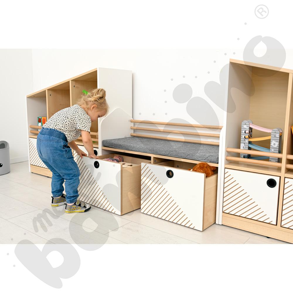 Szafka z siedziskiem FLO biała