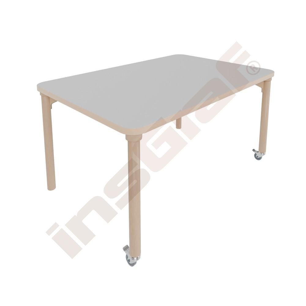 
Marcus Tisch 4, 120 x 80 cm, Beine Birke, TH 64 cm, auf Rollen - hellgrau

