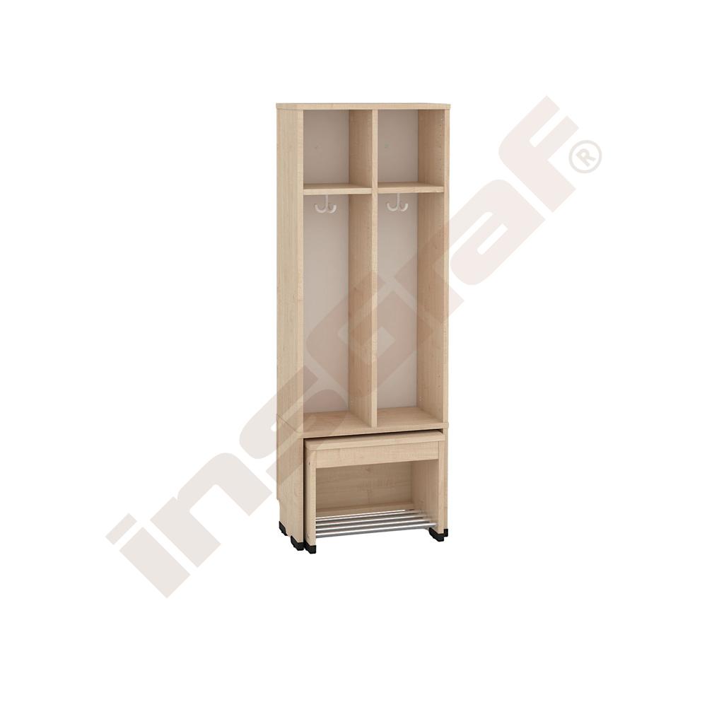 
Garderobe Tropfen-TB mit ausziehbarer Bank 2, SH 35 cm 
