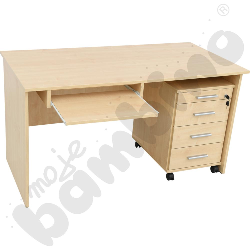 Biurko Vigo z kontenerkiem i półką na klawiaturę - klon 375