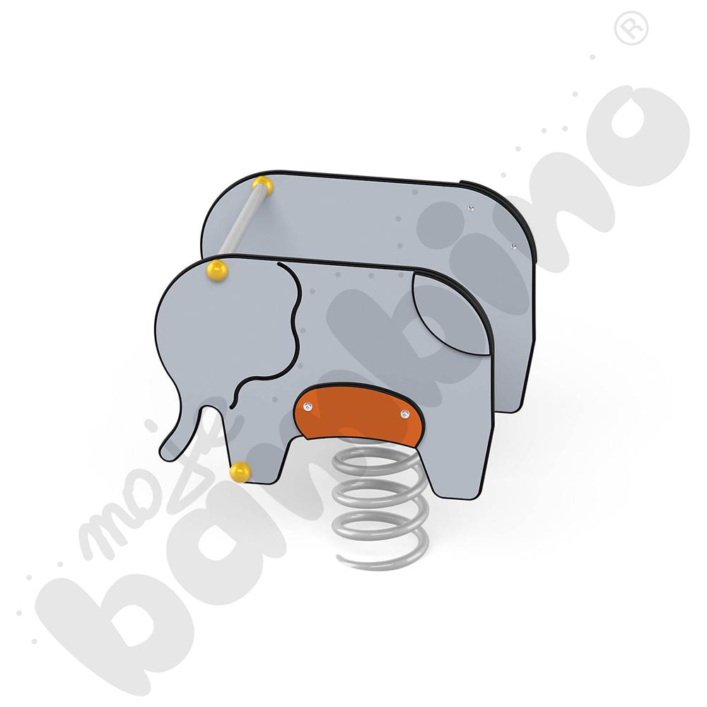 Sprężynowiec Słoń na podstawie metalowej