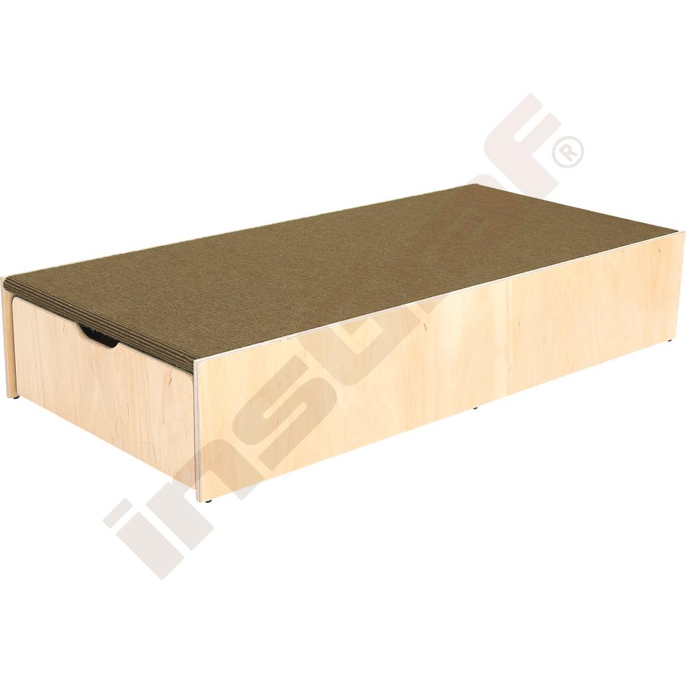 Pódium s výsuvnou postieľkou, výška 30 cm - bledohnedé