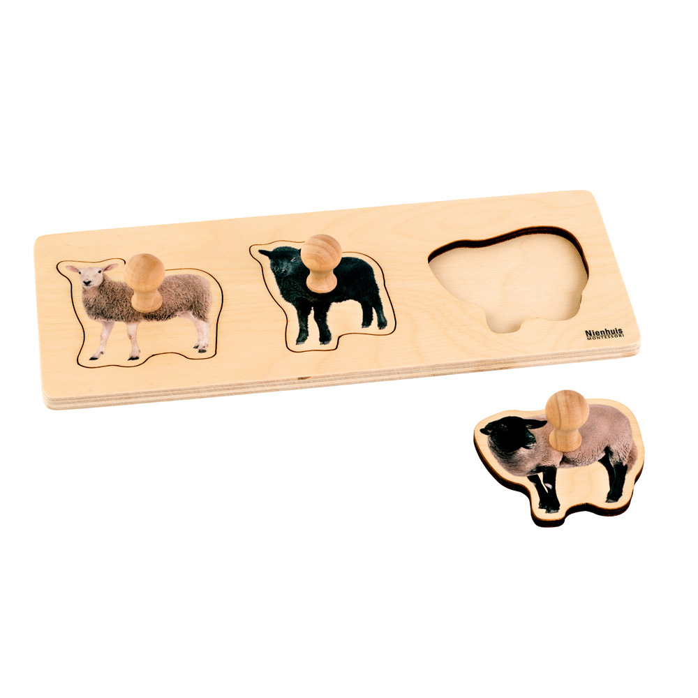 Puzzle pre najmenších - Montessori - 3 ovečky