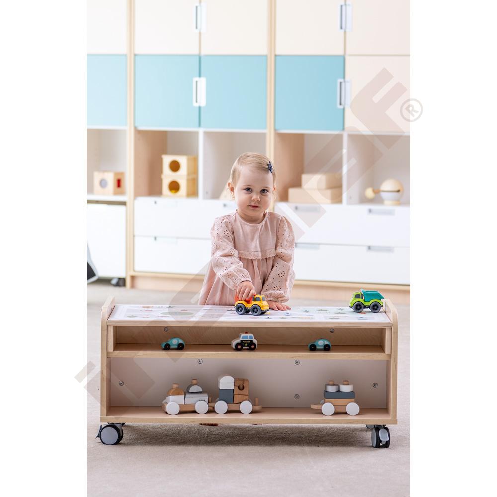Quadro Mobilní skříňka S do hracích koutků, světlý javor