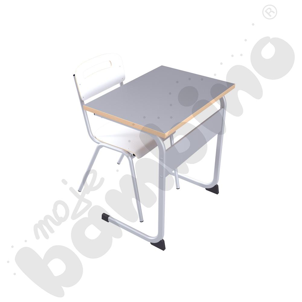 Stół IN-C 1-os. szary z krzesłem H białym, rozm. 6