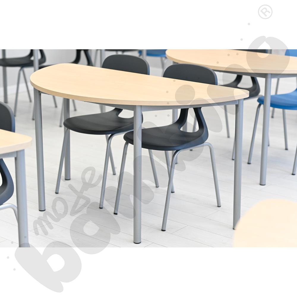 Stół Mila półokrągły 140x70, blat brzoza, narożniki zaokrąglone, rozm. 6